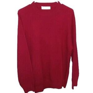 Leisurewear Burgundy Lambswool Crew Neck Sweater L Academia Cabincore Career Dad